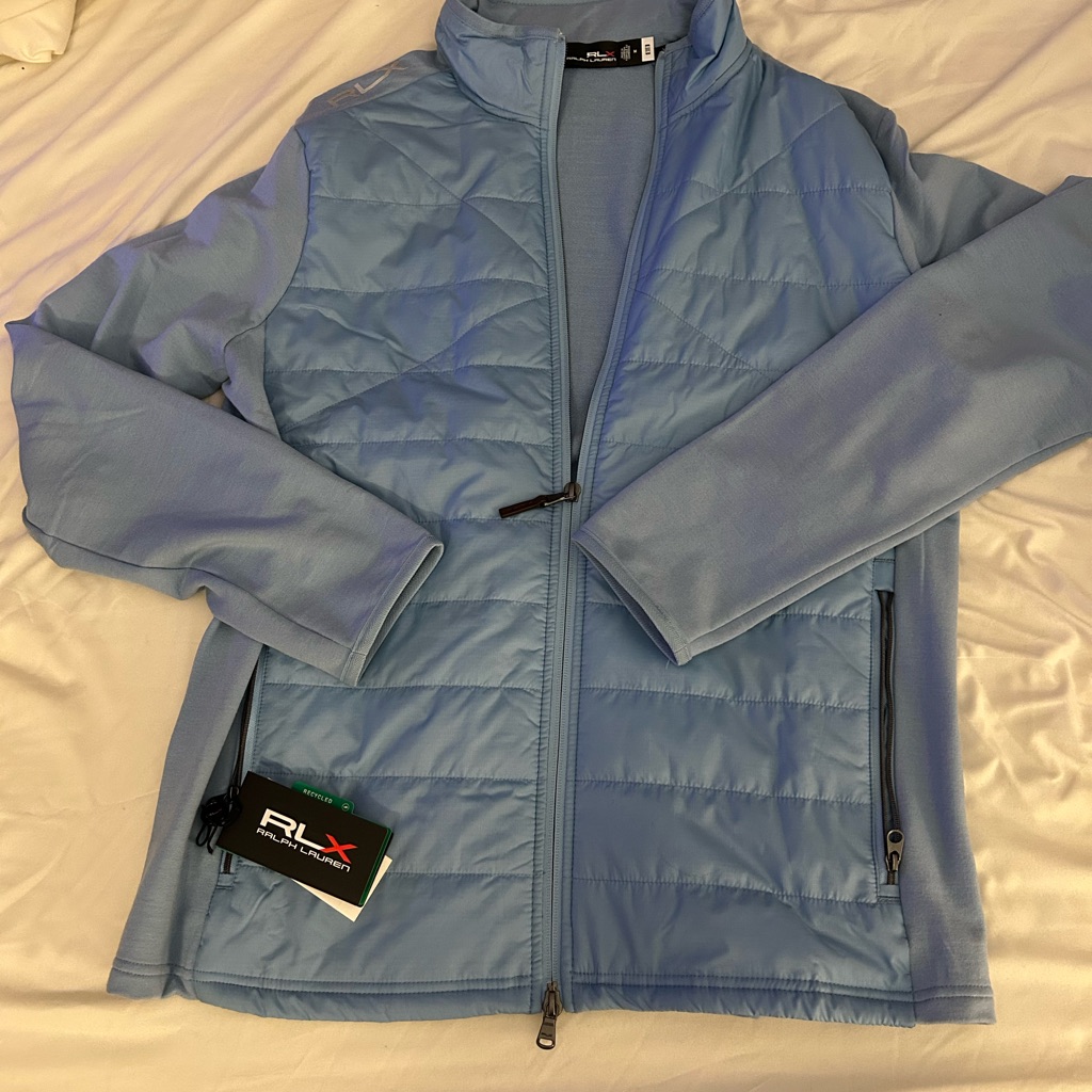 Rlxralph Lauren Sky Blue Quilted Medium Jacketnwt!!!!!